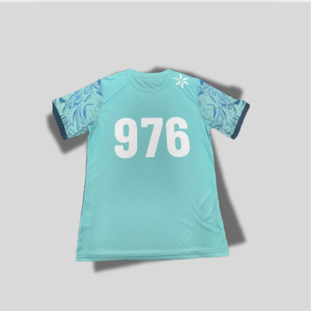 Maillot mayotte bleu turquoise à motif palmier - Enfant