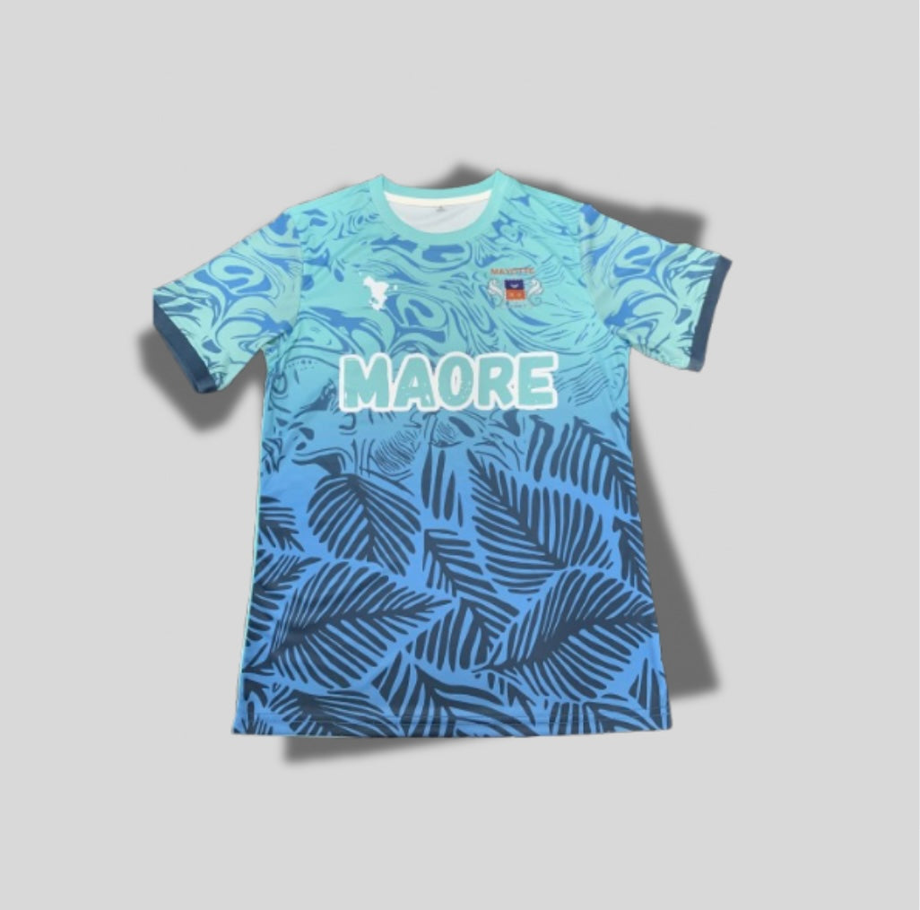 Maillot mayotte bleu turquoise à motif palmier - Enfant